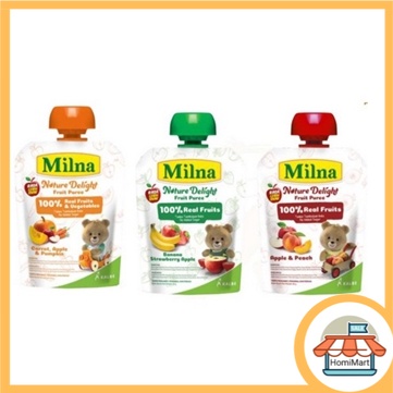 homimart I Milna Nature Delight Fruit Puree 80g / jus buah bayi / Mpasi bayi MILNA NATURE DELIGHT Fruit Puree 80g / Mpasi bayi