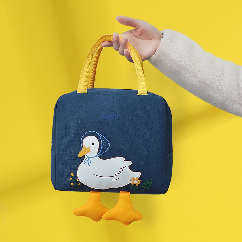 Lunch Bag Duck / Tas Bekal Waterproof Tahan Panas Dan Dingin Motif Bebek