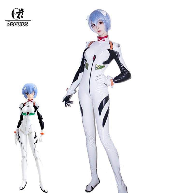 Anime EVA Cosplay Costume Ayanami Rei Sexy Jumpsuit Women White Bodysuit Rei Cosplay Romper