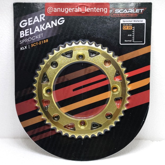 Gir Belakang Gear Belakang Kawasaki KLX 150 Scarlet Gold 428 44