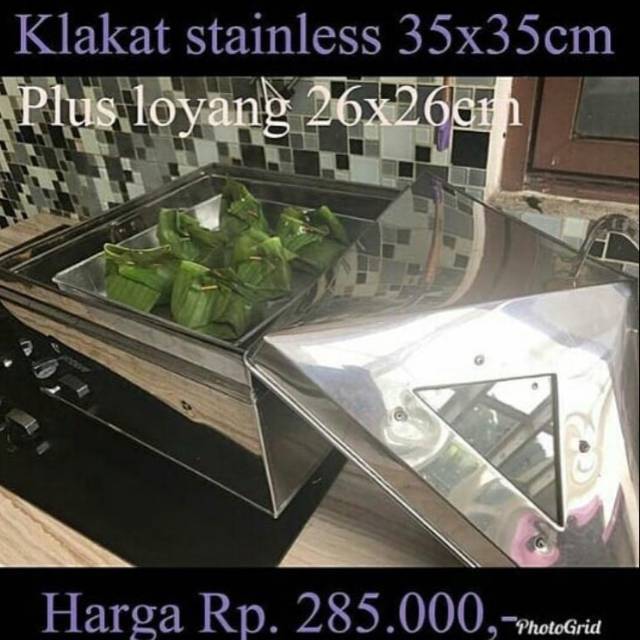 Klakat stainless 35x35cm plus loyang uk 26x26