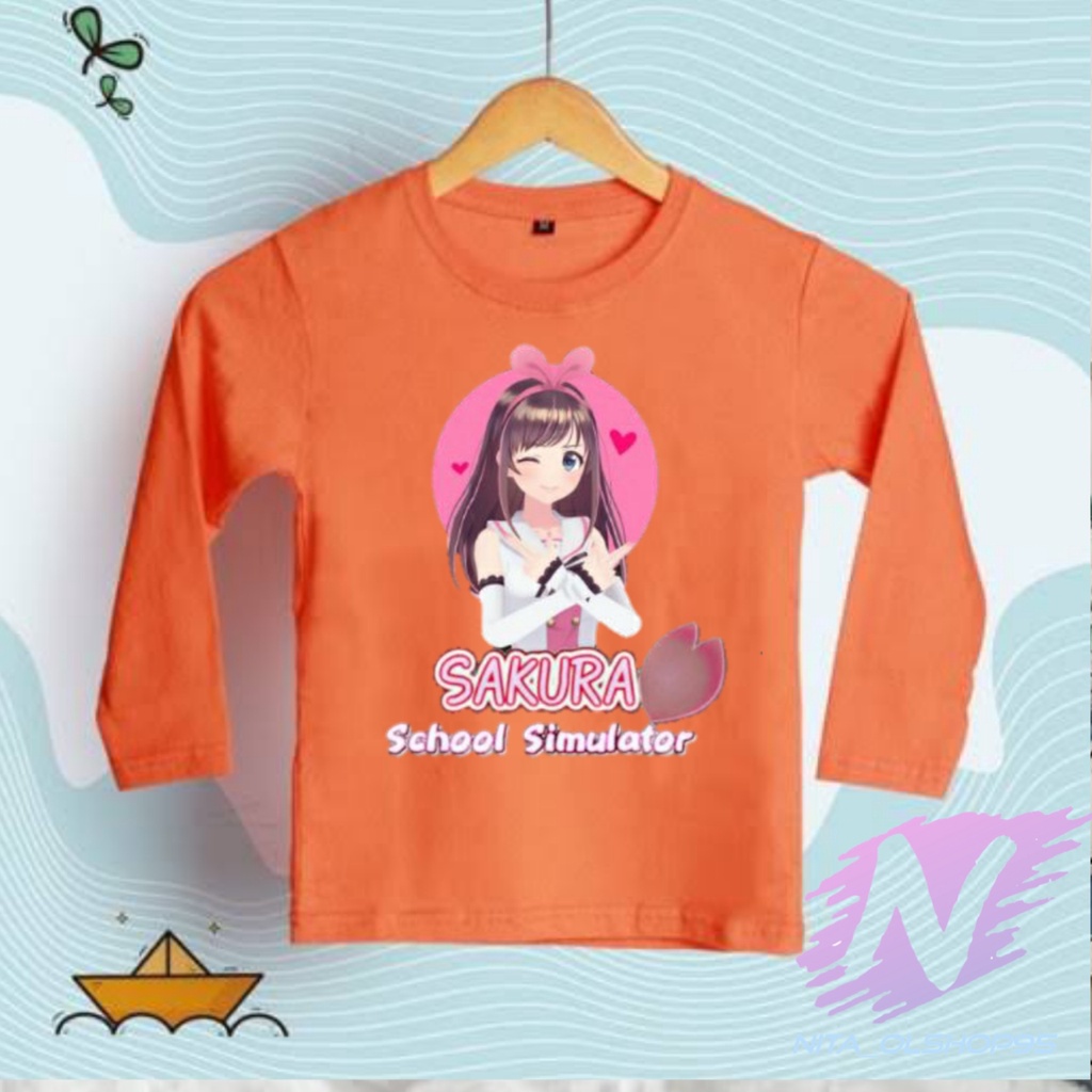 sakura school simulator terbaru baju kaos anak sakura school simulator lengan panjang