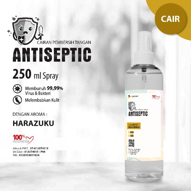 Handsanitizer cair putih spray 250 ml aneka aroma