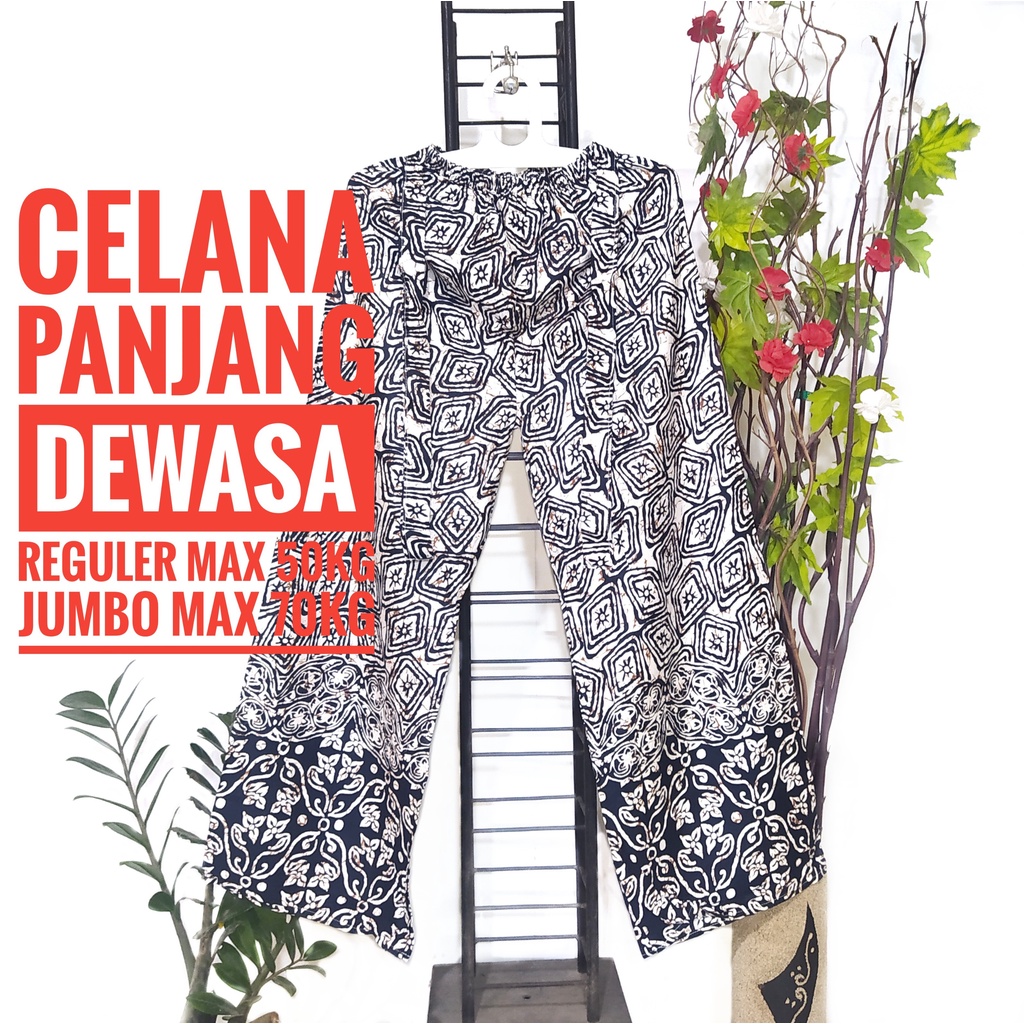 Celana Panjang Kulot Batik Murah Bahan Rayon Adem Enak Dipakai Celana Tidur Wanita