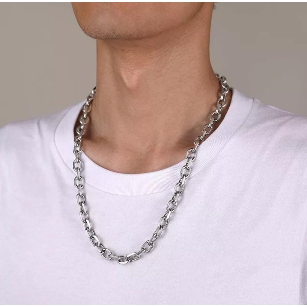 KALUNG TITANIUM PRIA WANITA MODEL PUNK RANTAI KAPAL PRIA KARAT TERBARU BERGARANSI