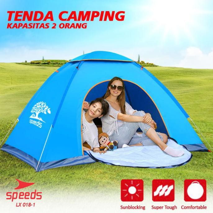 SPEEDS LX 018-1 TENDA CAMPING KEMPING KEMAH 2-3 ORANG OTOMATIS - Orange