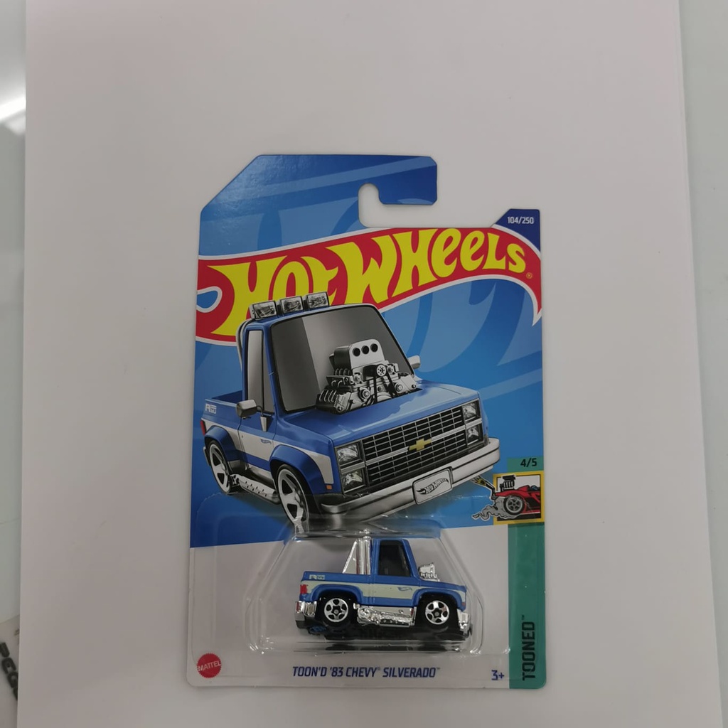 E22 Hot Wheels Toon'd 83 Chevy Silverado Biru Pickup Pick Up Tooned Toon D