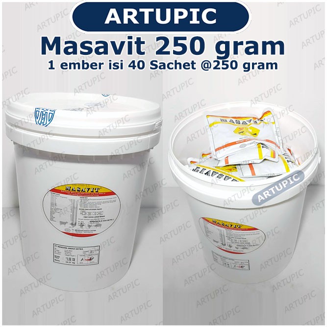 MASAVIT 250 Gram Multivitamin Asam Amino Mineral Unggas Ayam Sapi Babi Mensana Artupic