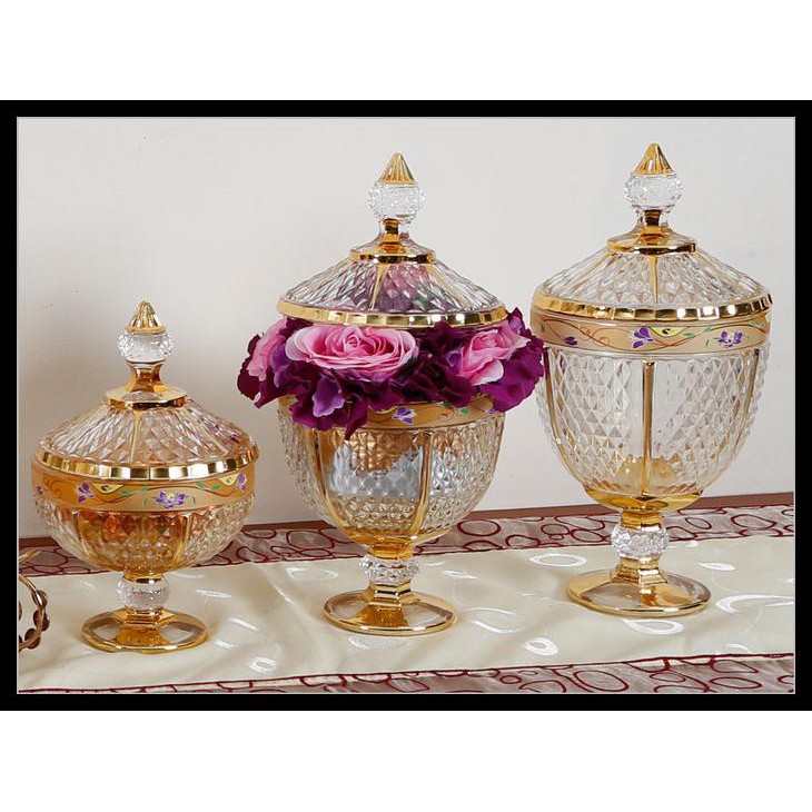 TOPLES KRISTAL SET (VICENZA OLIVIA GOLDEN) VGC-O456