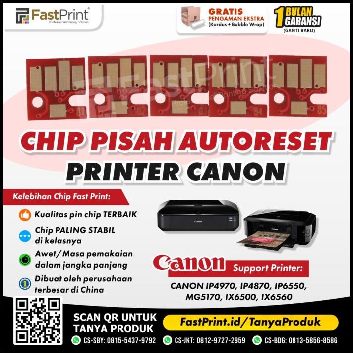 Fast Print Chip Pisah Autoreset Canon Ix6500,Ix6560, 1 Set