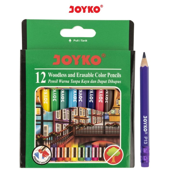 Pensil Warna Joyko Ukuran Pendek 12 Warna Joyko CP-107