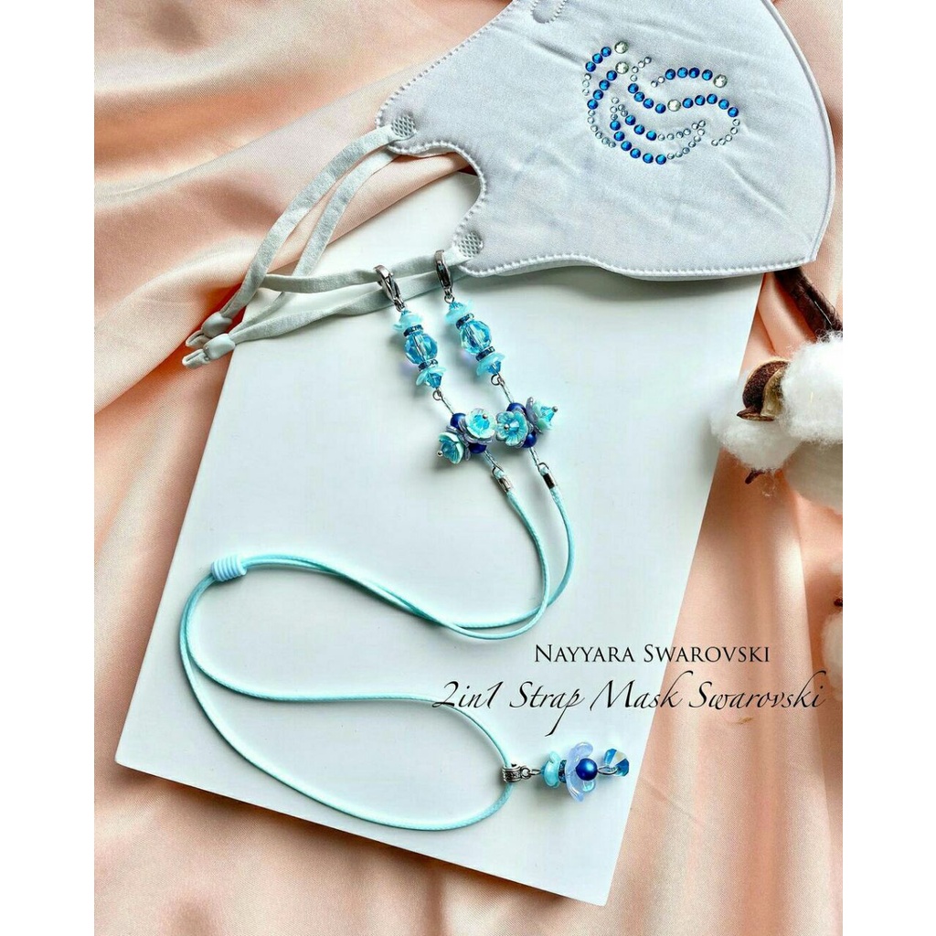 Strap Tali Konektor Masker Swarovski Austria