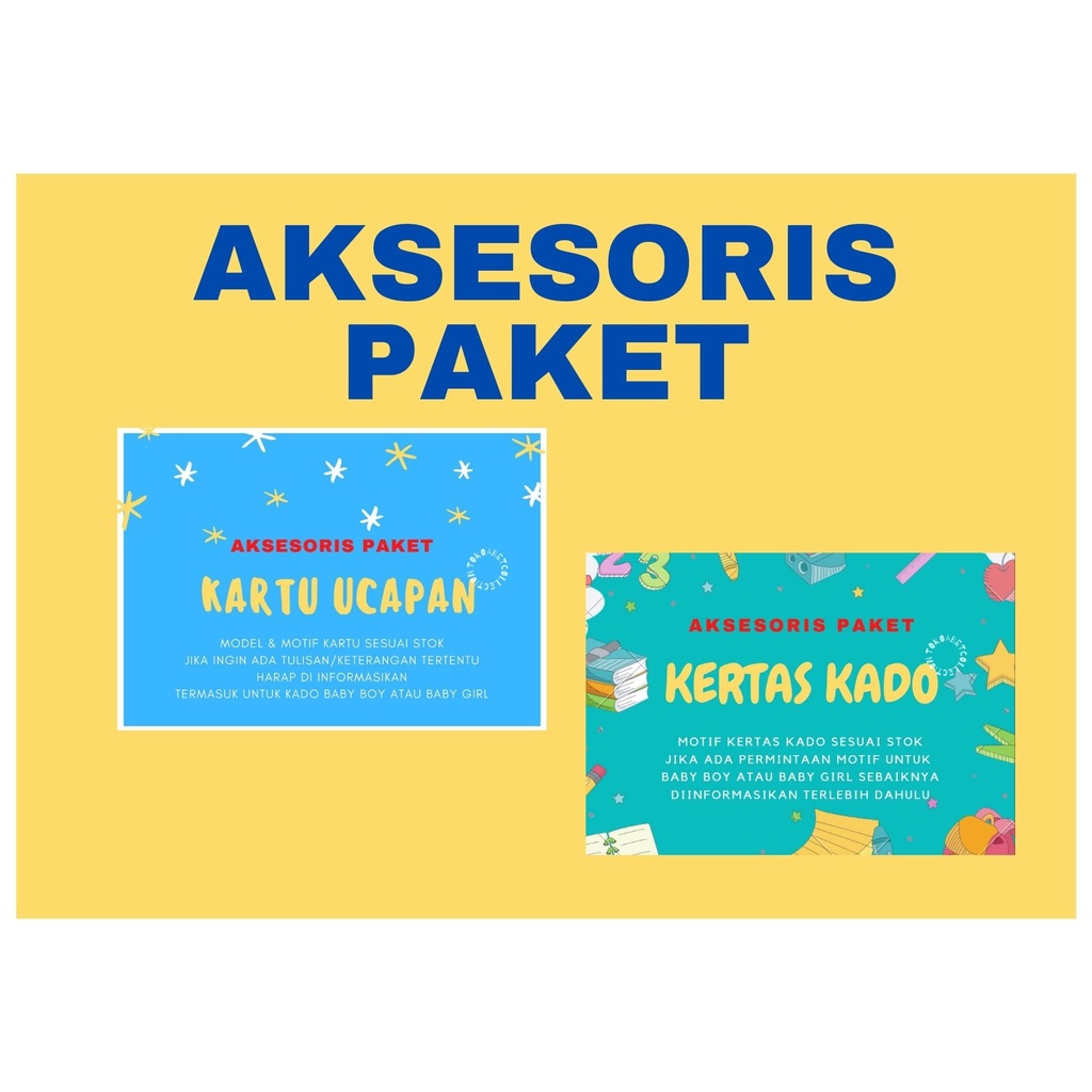 KERTAS KADO dan KARTU UCAPAN untuk AYUNAN BAYI PLAYMAT STROLLER dan lainnya TOKOABET