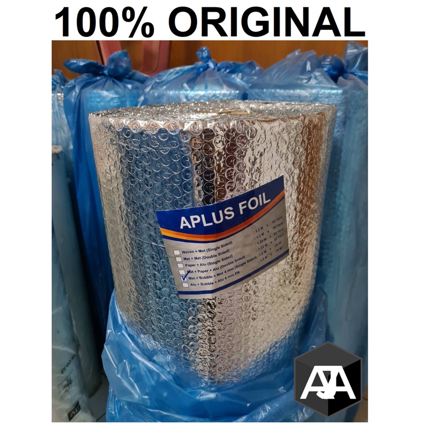 APLUS Aluminium Foil Bubble 1.2 m x 25 m / Alumunium Foil Bubble