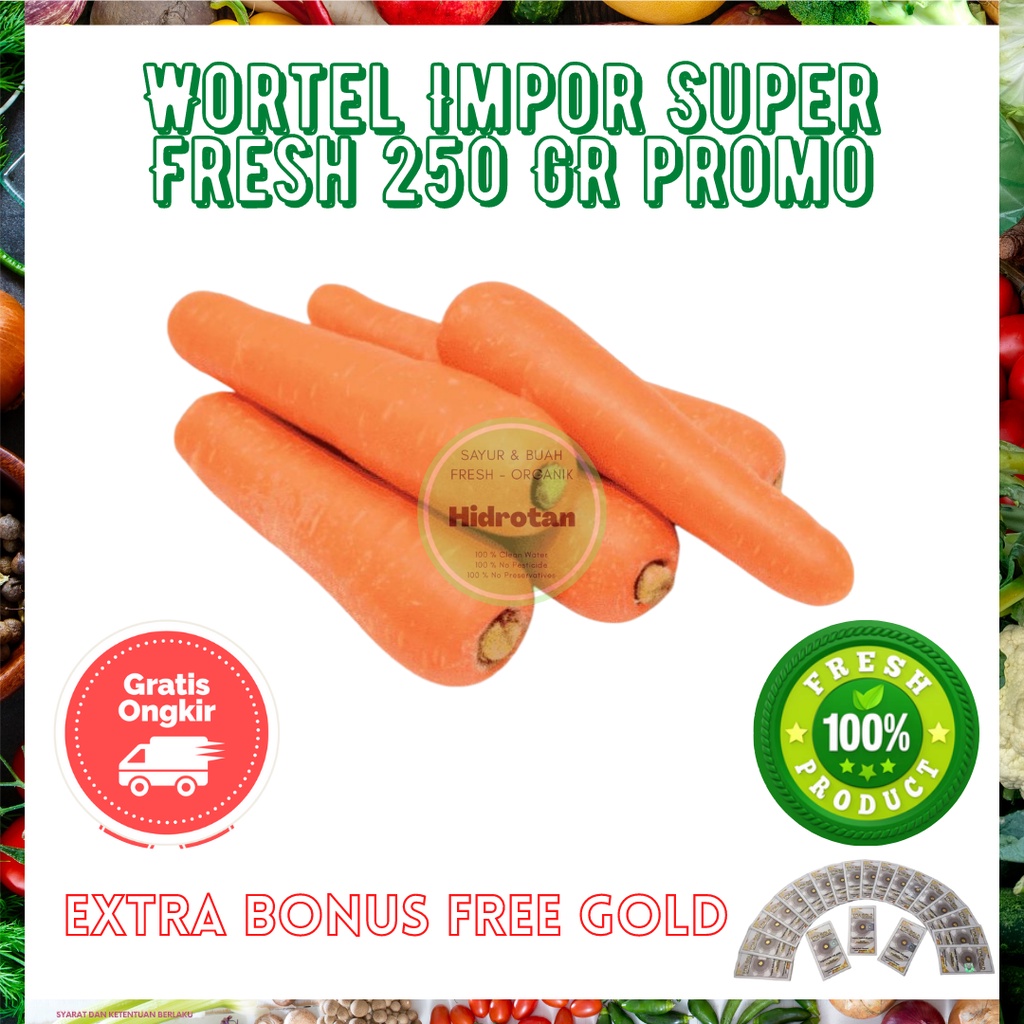 

Wortel Import 250 gr - Makanan Segar - Sayuran Paket combo | Fresh Murah - Promo Free Emas