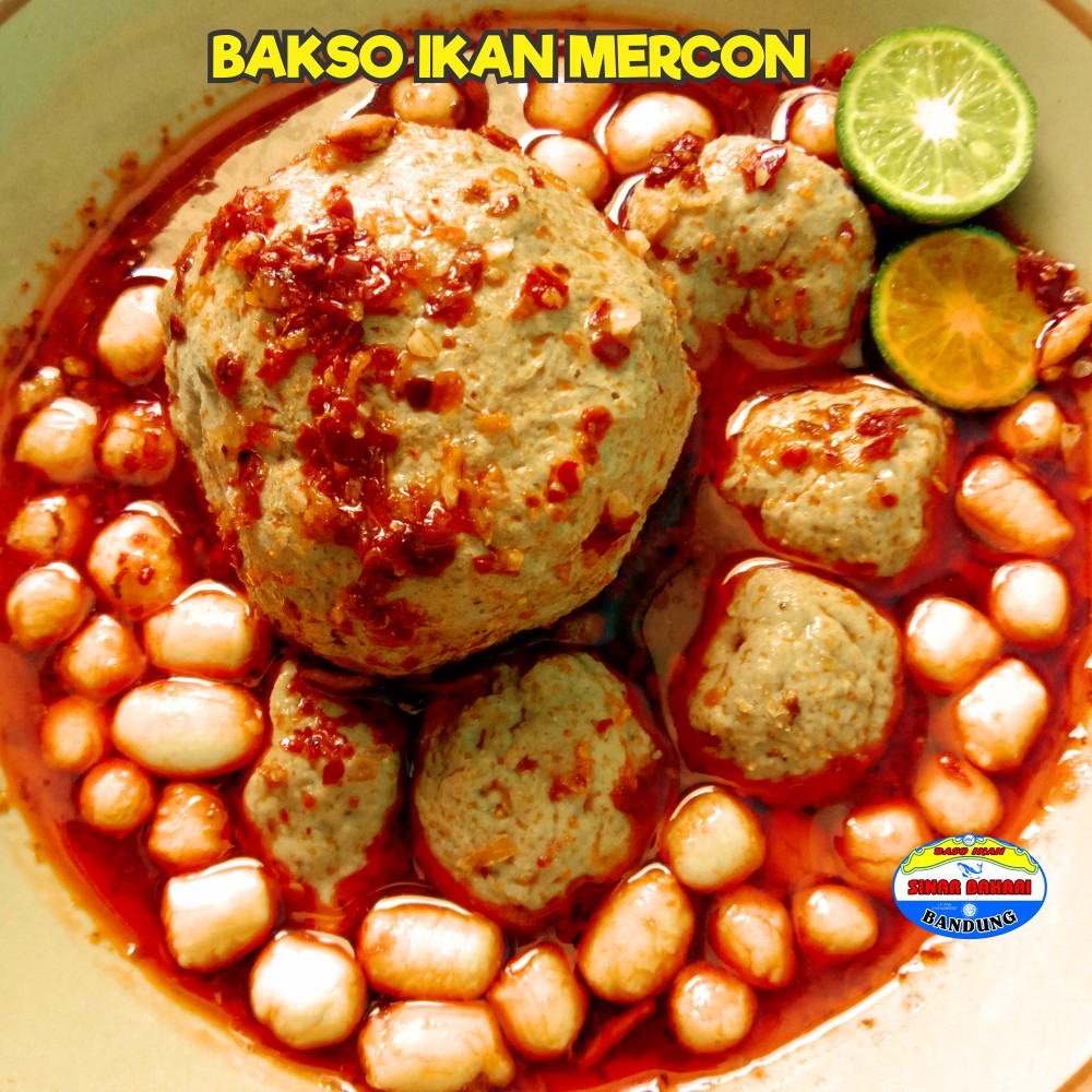 BAKSO / BASO IKAN SINAR BAHARI BANDUNG Mercon Bakso Ikan Jumbo Isi Cabe
