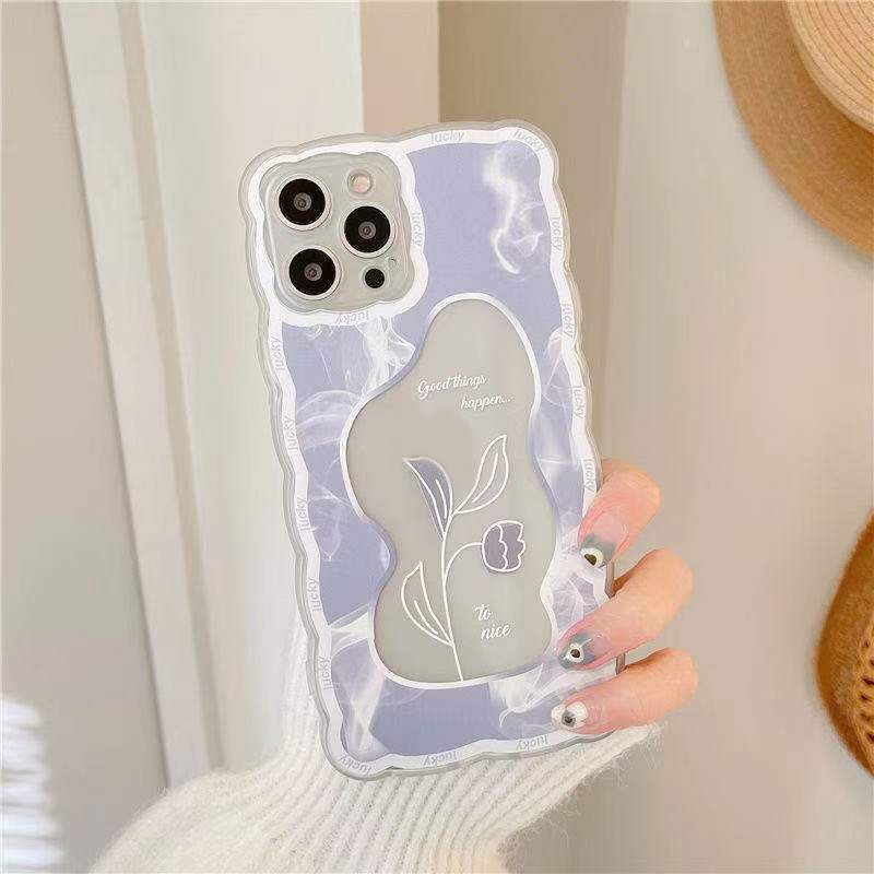 Case Transparan Motif Daun Untuk Iphone 13 Pro Max / 12 / 11 / XS / XR / X / 8 / 7 / 6 / 6s / Plus Se202020