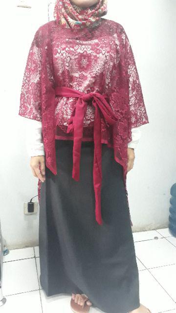 Long Cape Brukat / Kebaya Pesta/ Cape Brokat