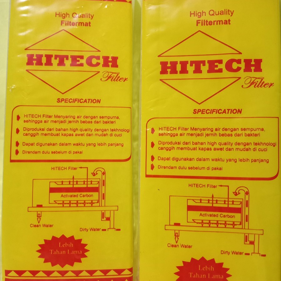 Kapas filter aquarium putih hitech serat karbon carbon aktif