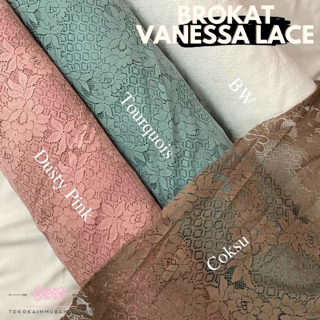 Jual Kain Soft Brokat Lace Malika Vanessa Super Halus Lembut Premium Kebaya L Termurah Sangat