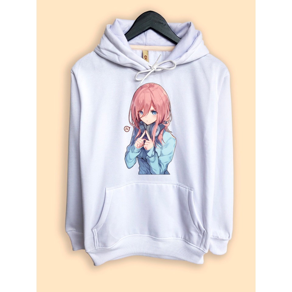 Jaket Hoodie Anime Go Toubun no hanayome Nakano Miku Shy