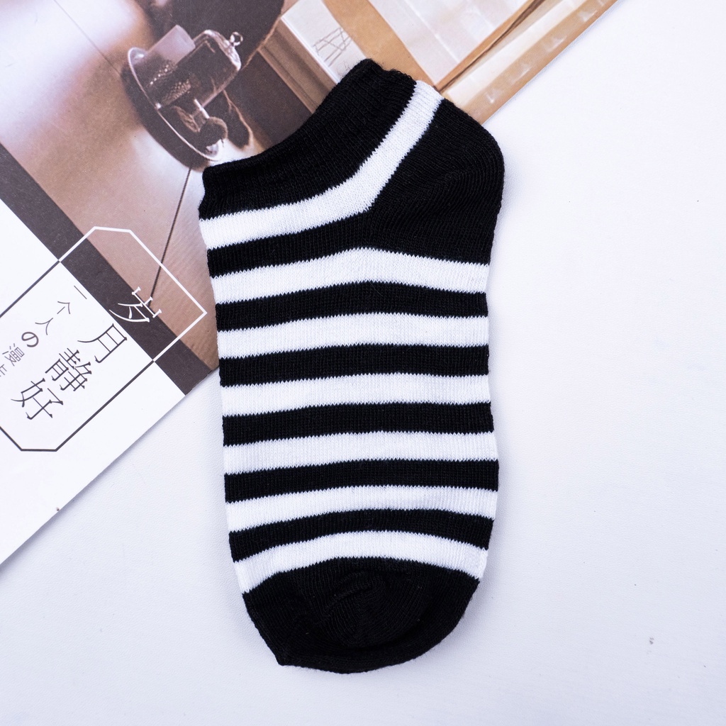 Kaos Kaki Ankle Cute Kaos Kaki Pendek Polos dan Motif Semata Kaki Import Murah Motif Polos-STRIPE ZEBRA