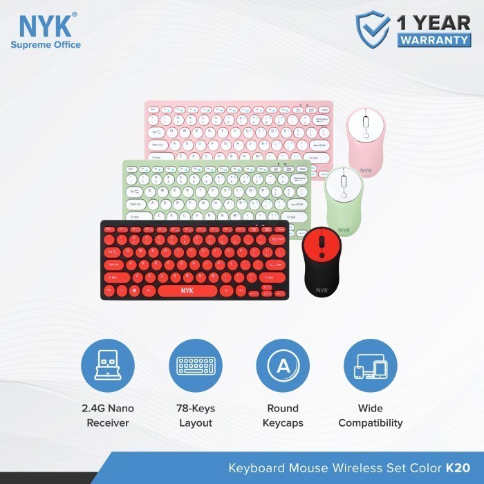 NYK Keyboard &amp; Mouse Wireless Supreme K20