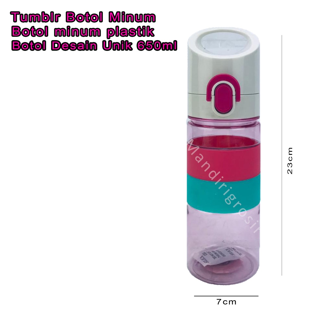 Warna pink*Botol minum plastik *hijau Desain Unik * 650ml