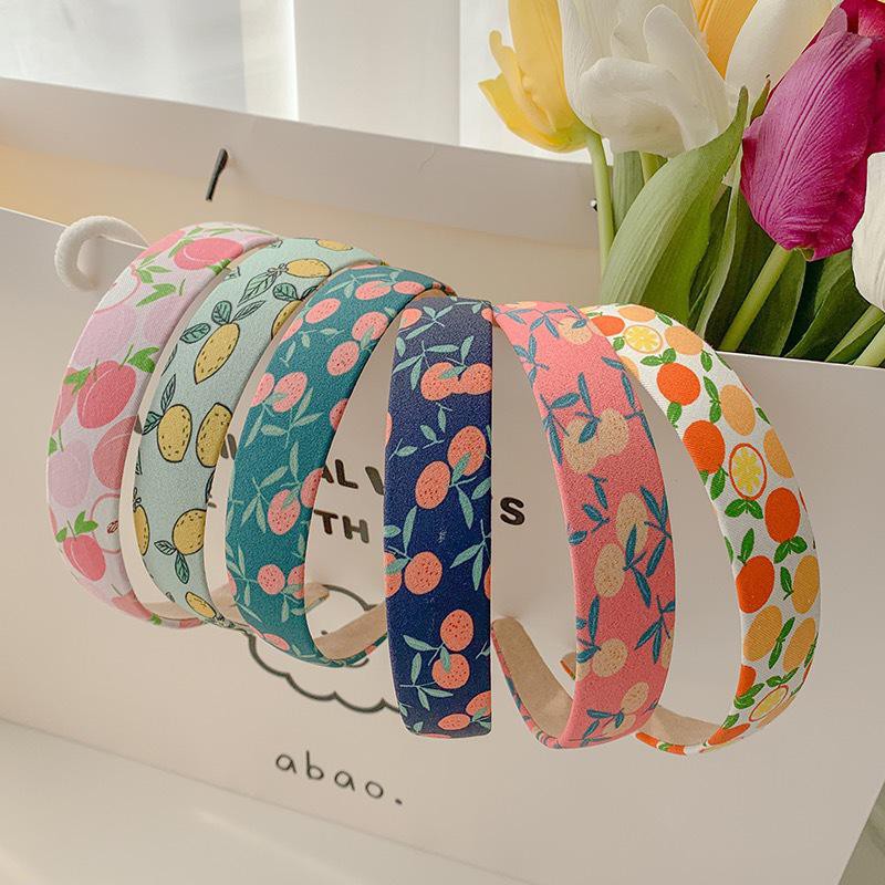 DS Bando B15 Motif Bunga/Korea Style Headband Solid Color Flower Pattern Lattice Hairband