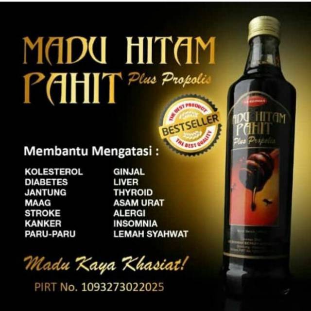 Madu Hitam Pahit Arrohmah 470 gram plus propolis