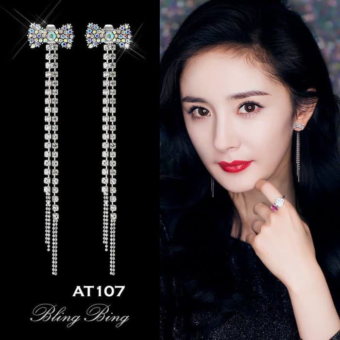 Anting Import Korea Model Panjang Bulat SWAN Diamond