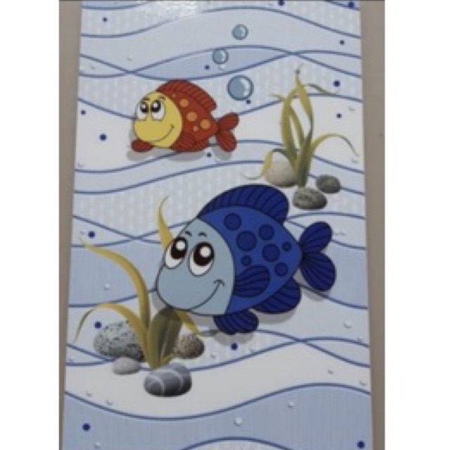 Keramik Dinding 25x40 Guppy Motif Ikan Kamar Mandi Glossy