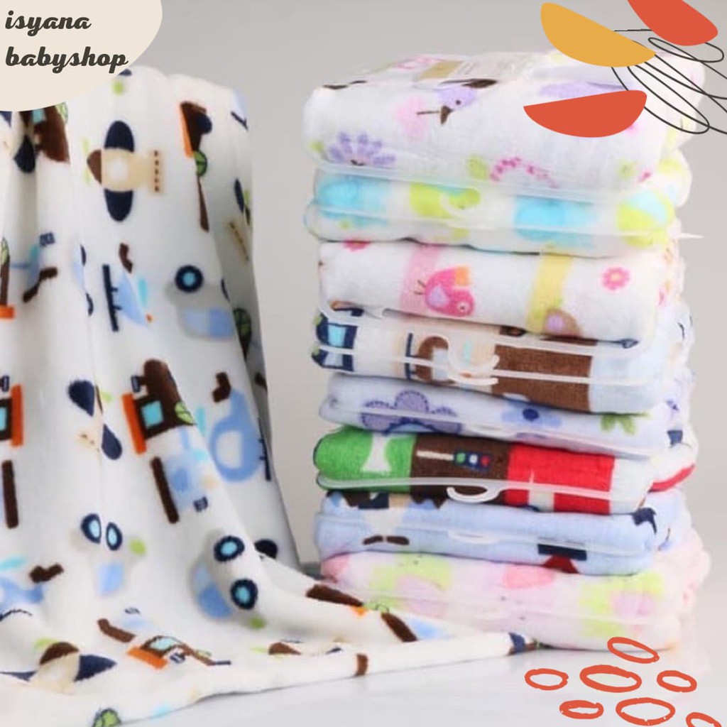 Selimut Bayi Selimut Double Fleece Motif Lucu Bahan Lembut dan Tebal