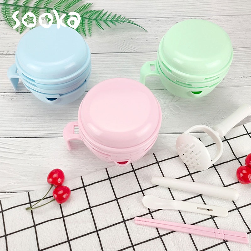 SOOKA Baby Food Maker Grinding Bowl Alat Pembuat Makanan Bayi Saringan Makanan Anak Baby Safe Food Maker Mpasi 9pcs SK-ECB1052