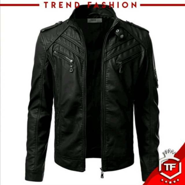 Jaket semi kulit pria trendi jaman sekarang jaket motor jaket anak jalanan
