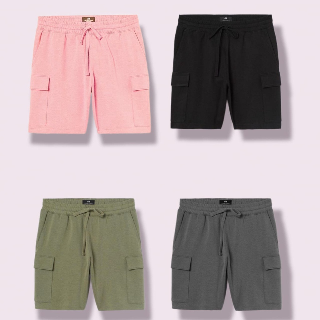 Celana Cargo Pendek Katun Fleece Tebal Nyaman