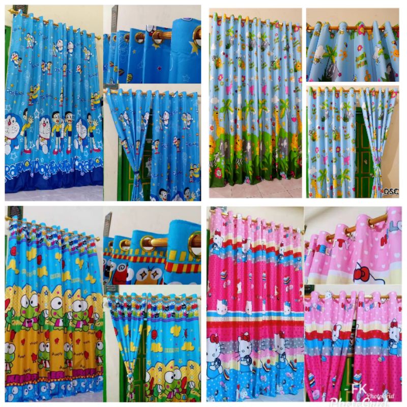 Gorden Pintu Jendela Karakter Hello Kitty Doraemon Keropi LOL