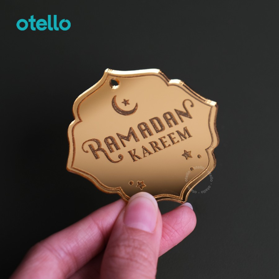 Hang Tag Ramadan Kareem Akrilik Mirror Idul Fitri Label Hiasan Hampers