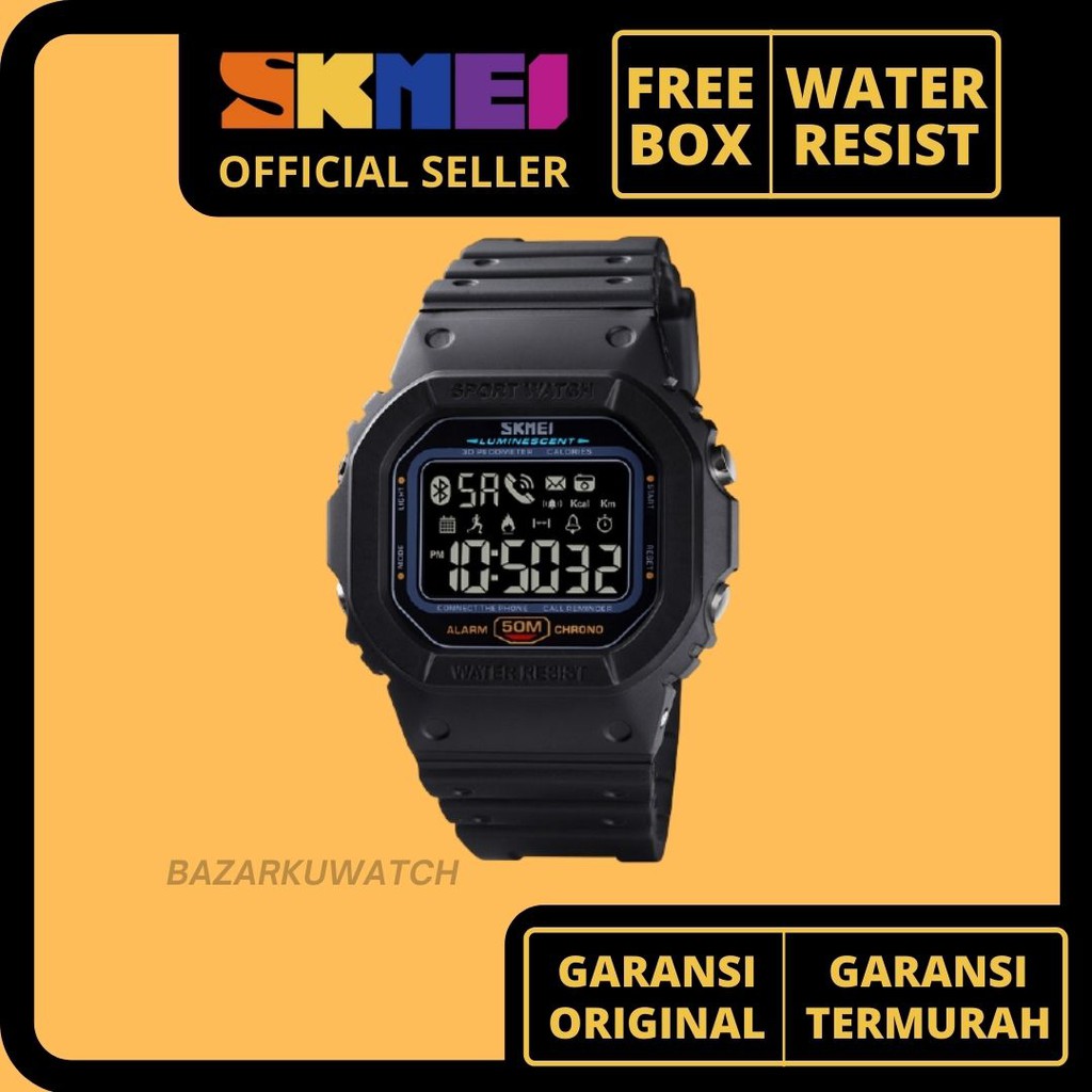 Jam Tangan Pria Skmei 1629 Full Black  Jam Tangan Skmei Jam Tangan Karet Pria Jam Tangan Cowok Sport