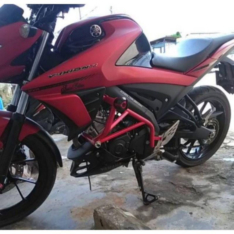 Crashbar Vixion R 155 VVA dan Vixion New plus jalu slider. Pelindung body Vixion R 155 VVA