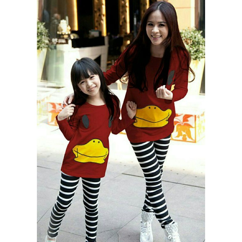 baju couple ducky ibu dan anak celana dan atasan terbaru