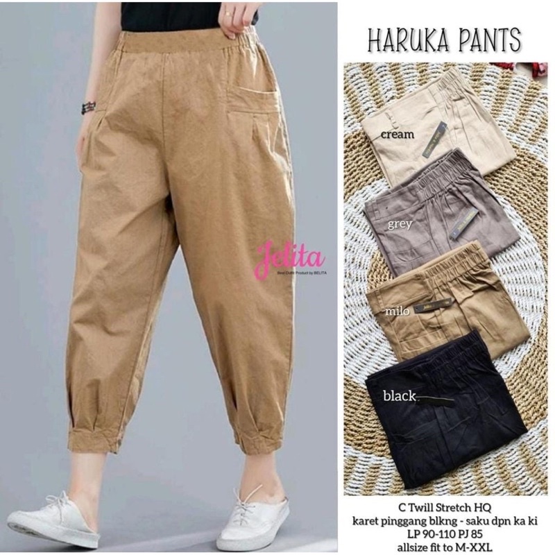 HARUKA PANT TWILL STRETCH HQ - CELANA PANT WANITA