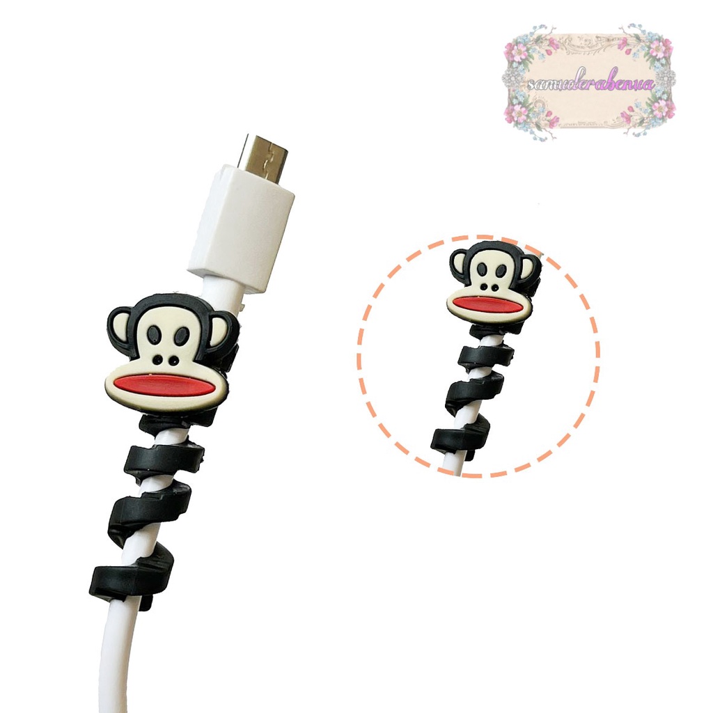 Cable Saver TWIST Cable Protector SPIRAL Pelindung Ujung Kabel karakter android SB3717