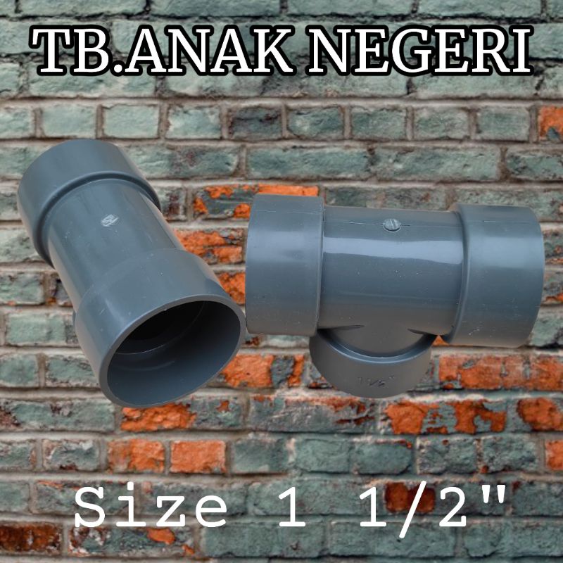 keni knee pipa air PVC T tee pipa 1 1/2 inch pipa air PVC TEBAL