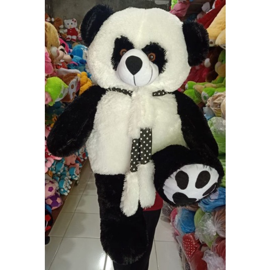 Boneka Panda Super Jumbo Besar 1,3 Meter Hitam Putih Lucu Bahan Halus Lembut