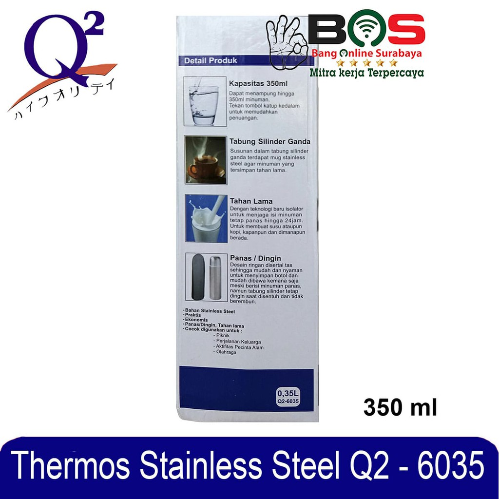 Termos Thermos Air Panas dan Dingin Stainless 350 ML Q2-6035 Q2 6035