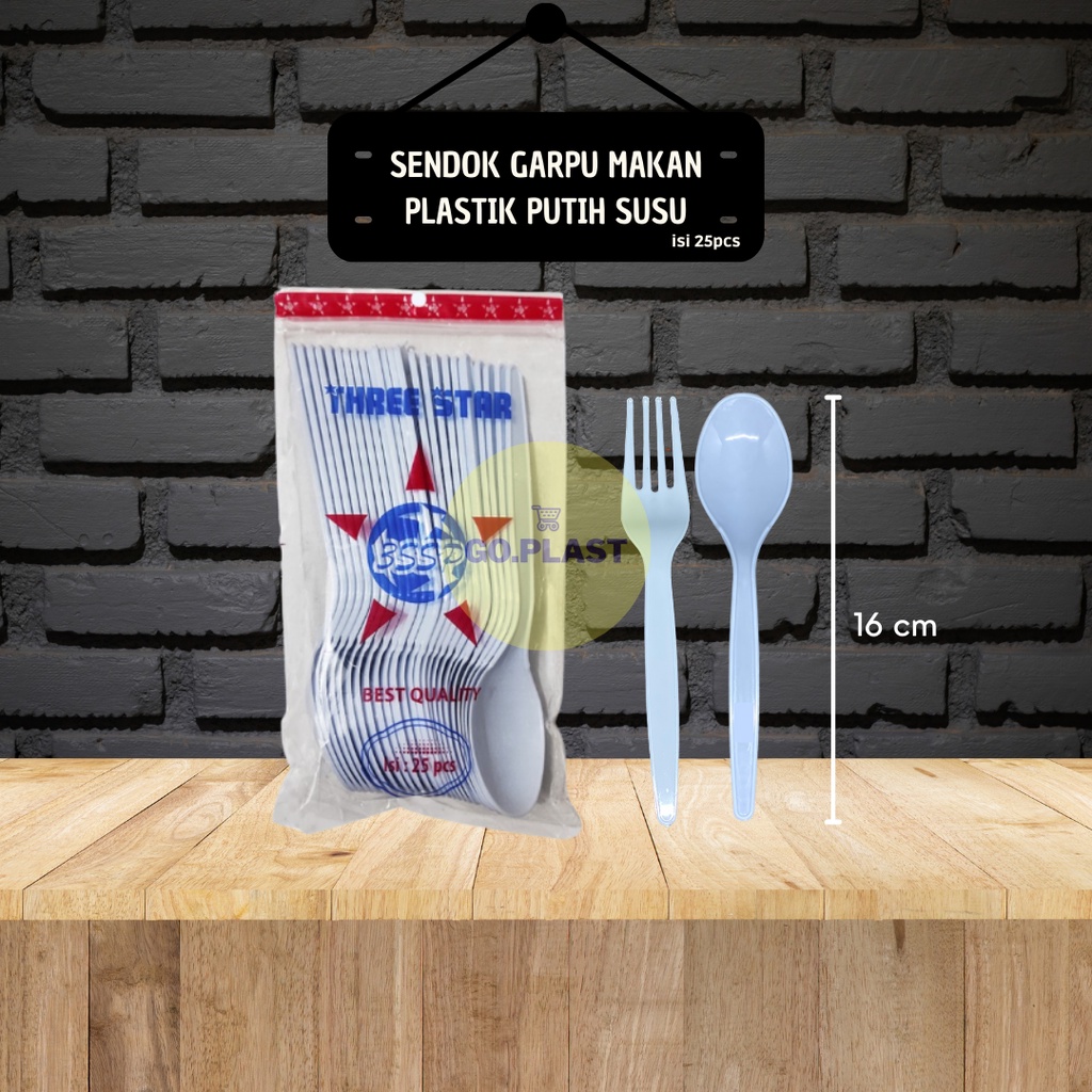 [25PCS] THREESTAR SENDOK MAKAN PLASTIK
