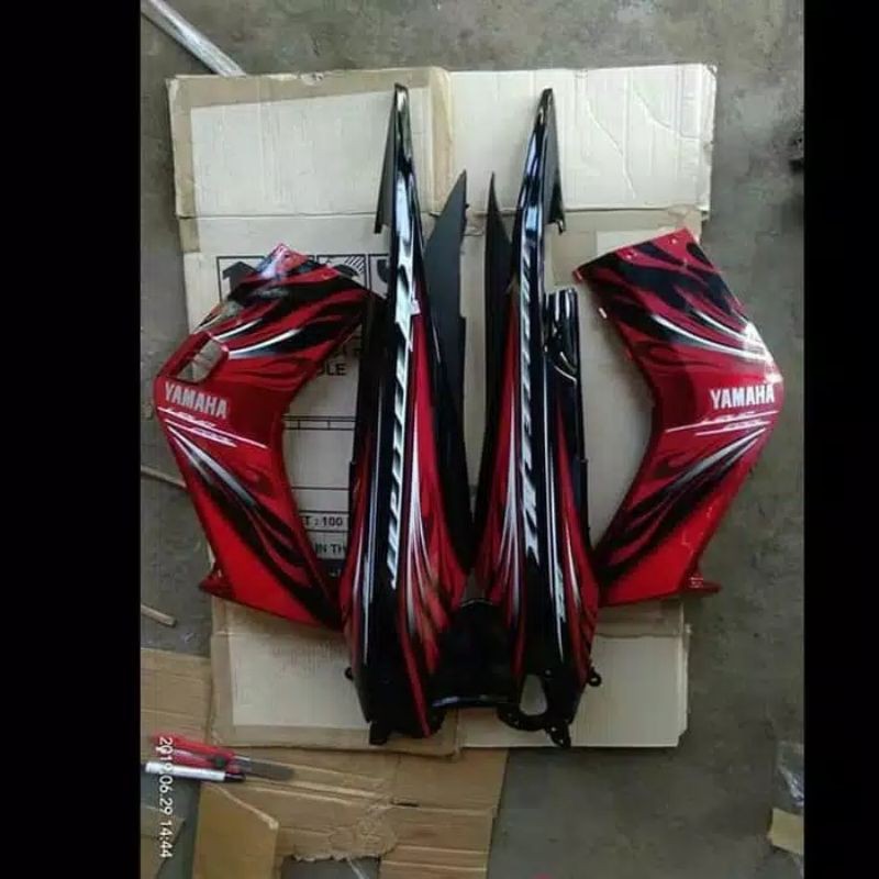 BODY JUPITER MX OLD PLUS STRIPING MERAH HITAM