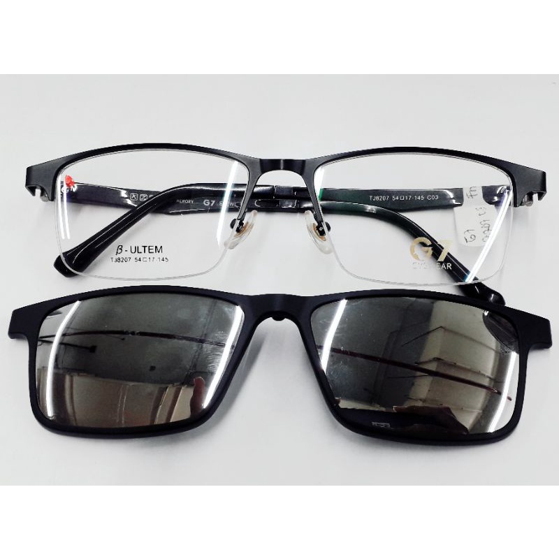 Kacamata G7 Clip On Unisex's Half Frame Tj8207 Col.3