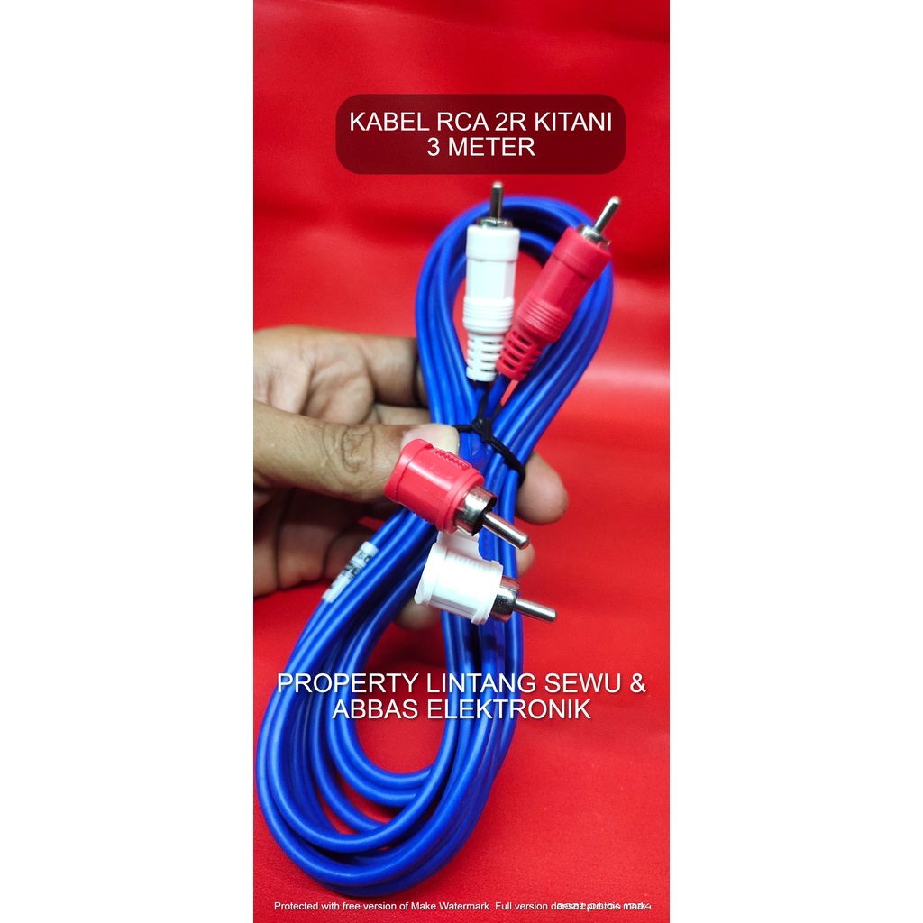 KABEL JEK RCA 2R 2-2 KITANI 3 METER KABEL AUDIO RCA